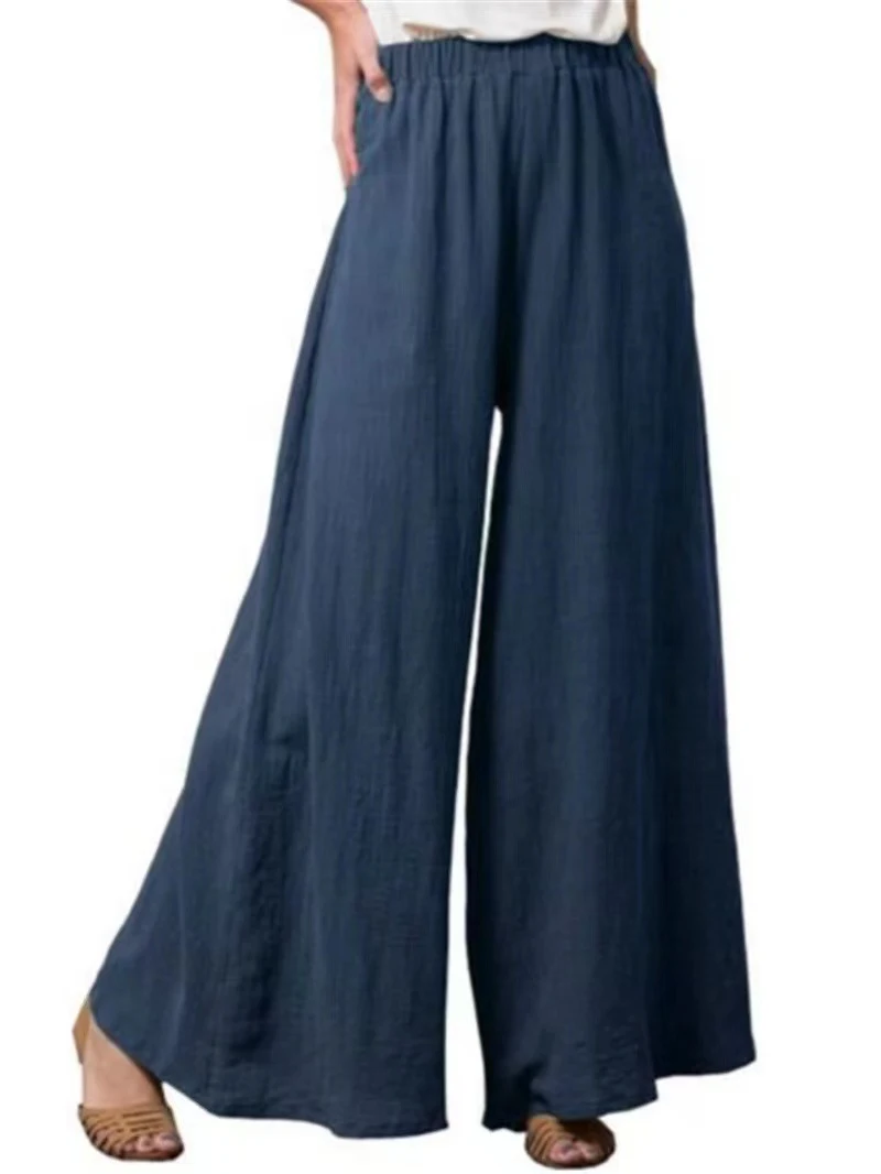 Title 3, Womens Cotton and Linen Loose Wide-leg Pants, ...