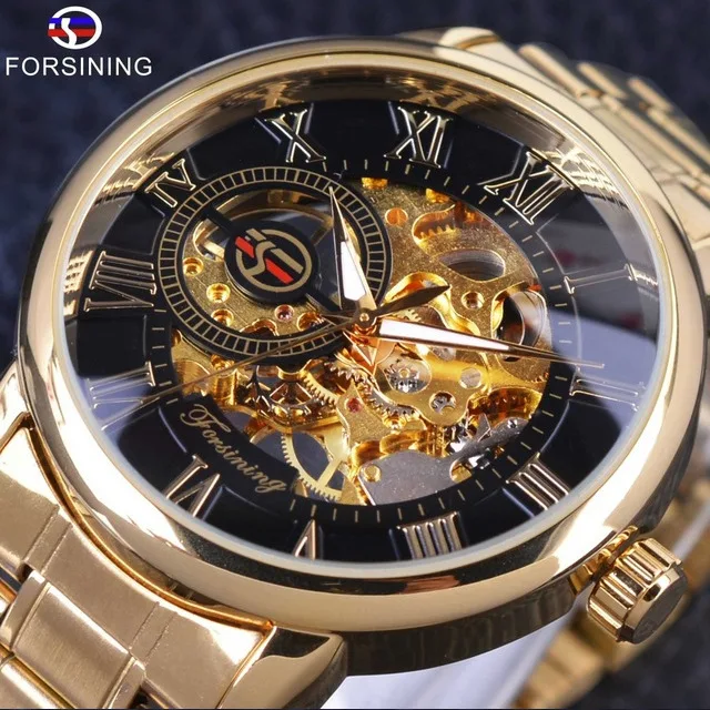 Relógio mecânico masculino Hollow Men colorido opcional, autêntico e importado. Elegância e precisão em um design diferenciado. — foto 5