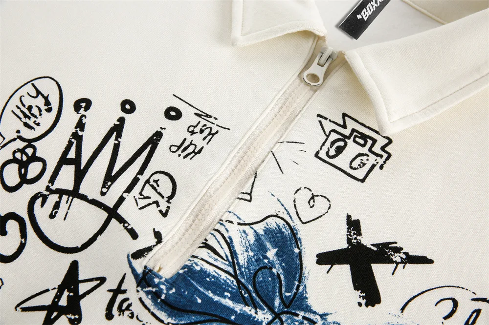 Title 3, Fashion Graffiti Outline Sweater For Men And Wo...