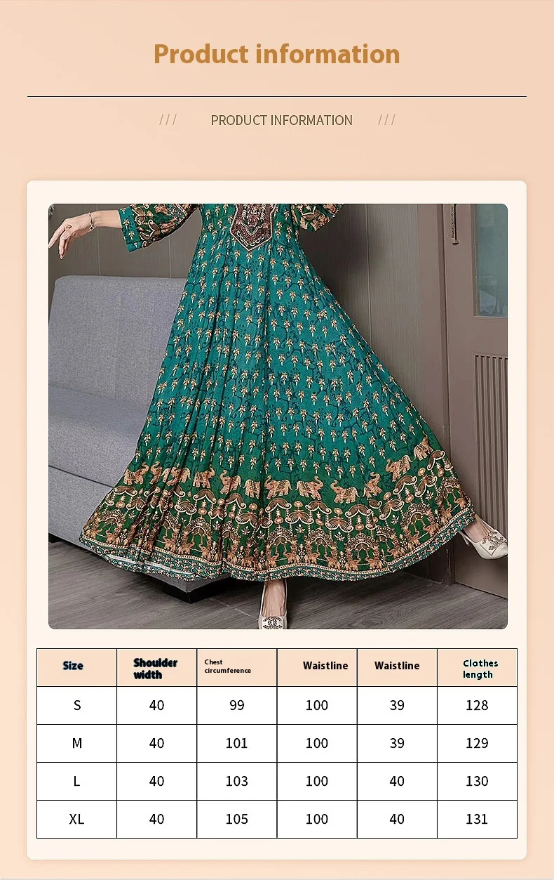 Title 5, Ethnic Print V-neck Loose Slimming Retro Embroi...