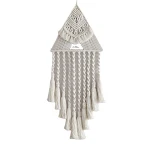 Pendente de filtro dos sonhos triangular artesanal para decoração da casa, tecelagem manual, design exclusivo para um ambiente sereno e especial — foto 3
