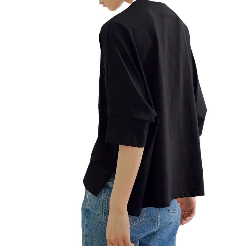 Losvallend T-shirt van puur katoen, dames grote versie — foto 3