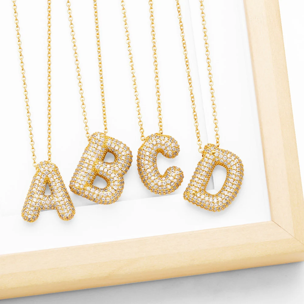 Colar com 26 letras inglesas para mulheres, com zircônia incrustada. Presenteie com elegância e expresse seu estilo único com este acessório. — foto 13