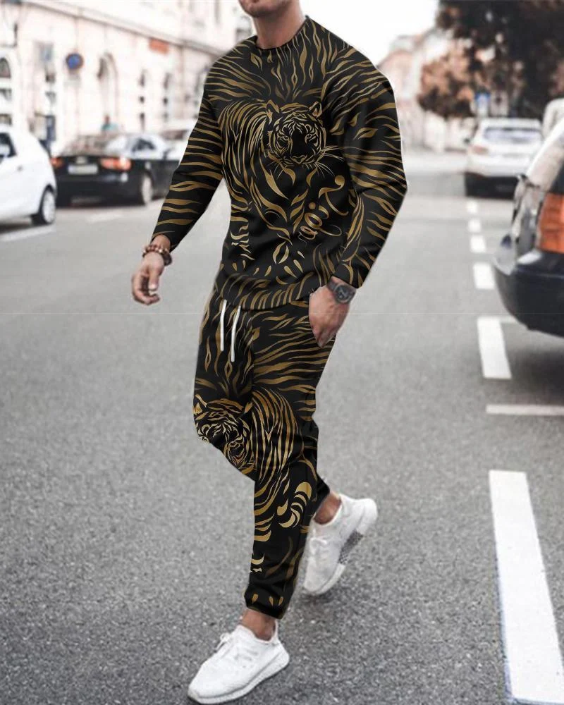 Title 10, Mens Long Sleeve Sports Two Piece Round Neck C...