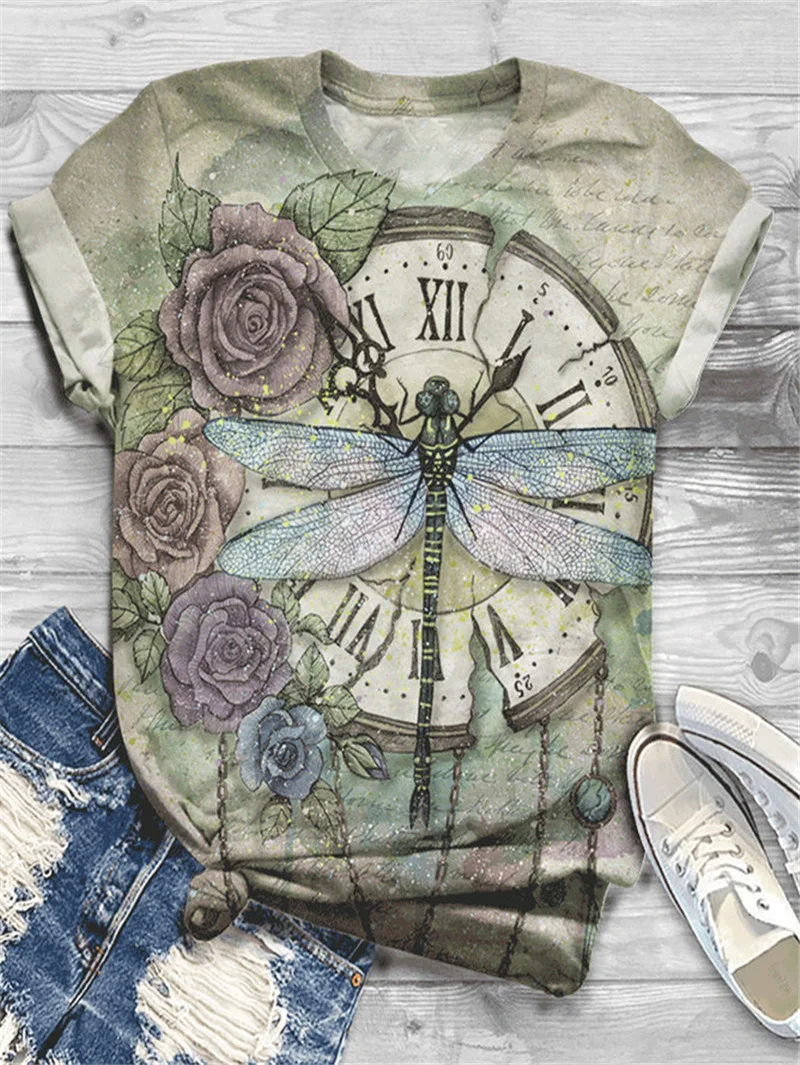 Camiseta estampada gola redonda manga curta, ideal para o dia a dia. Conforto e estilo em uma peça, perfeita para diversas ocasiões casuais. — foto 5