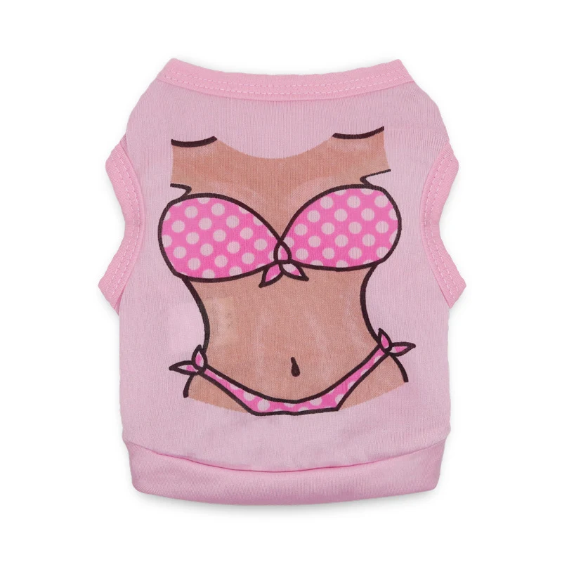 Pet Clothing Dog Hawaiian Polyester Print Bikini Tank Top, a comfortable and stylish outfit for dogs, perfect for beach — photo 2
