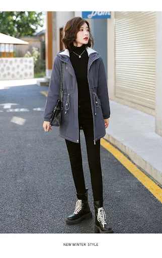 Title 2, Winter Fleece gevoerde Mid-length Trenchcoat vo...