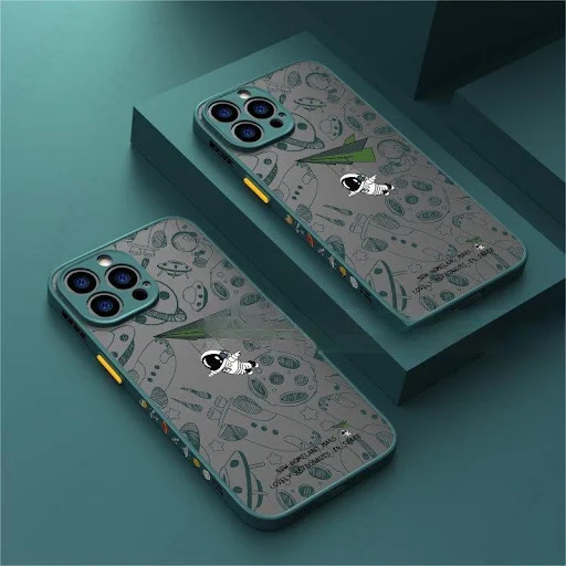 Title 3, Astronaut Phone Case Doodle Moon Cartoon Eye Pr...