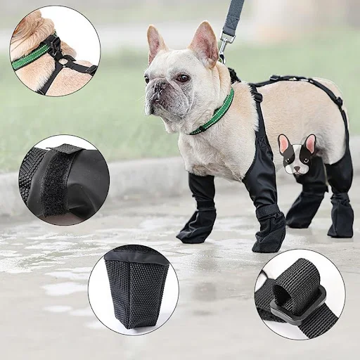 Adjustable Dog Boots Dog Shoes Waterproof Pet Breathable Shoes French Bulldog Suspender Boots Pet Dogs Outdoor Walking S — photo 2
