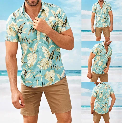Title 2, Camisa de praia impressa masculina