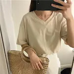 Milk Apricot V Neck