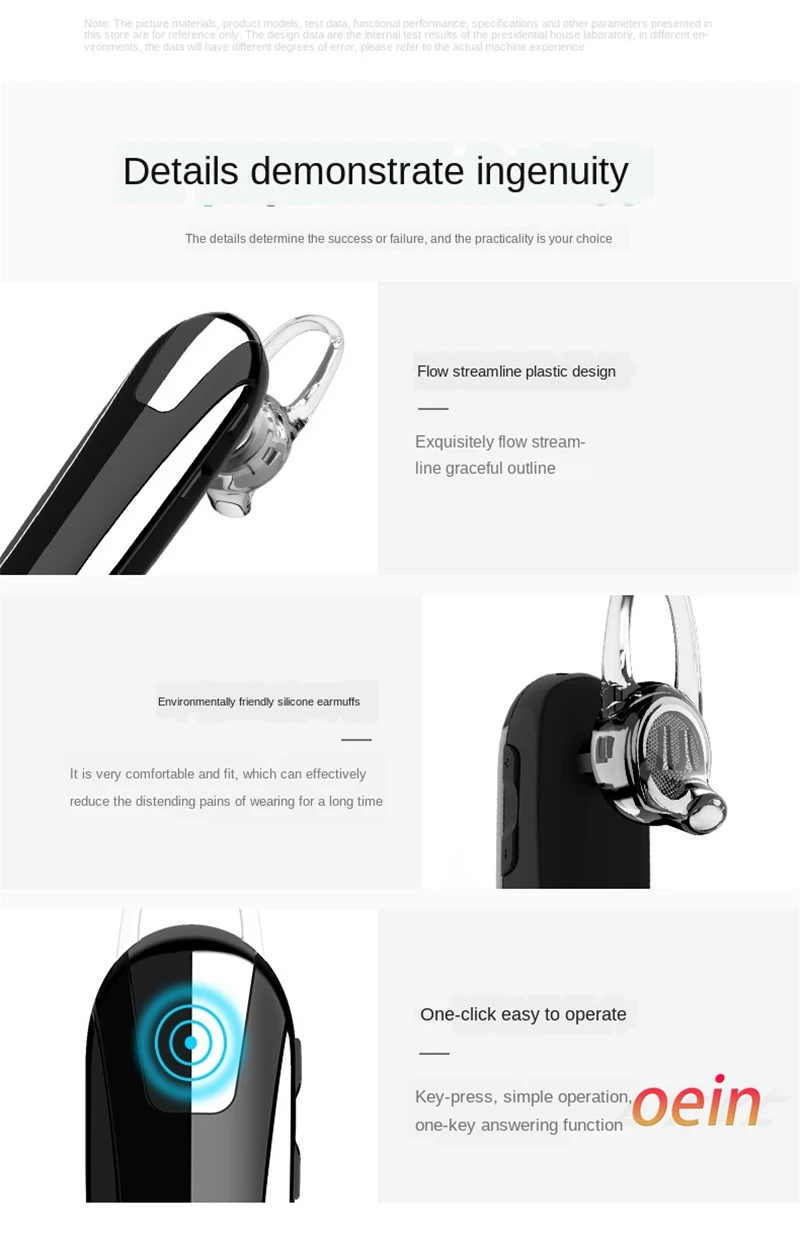 Cuffie Bluetooth wireless per uomo e donna, singole o binaurali, suono eccellente, chiamate in vivavoce, libertà e comfort senza fili. — foto 4