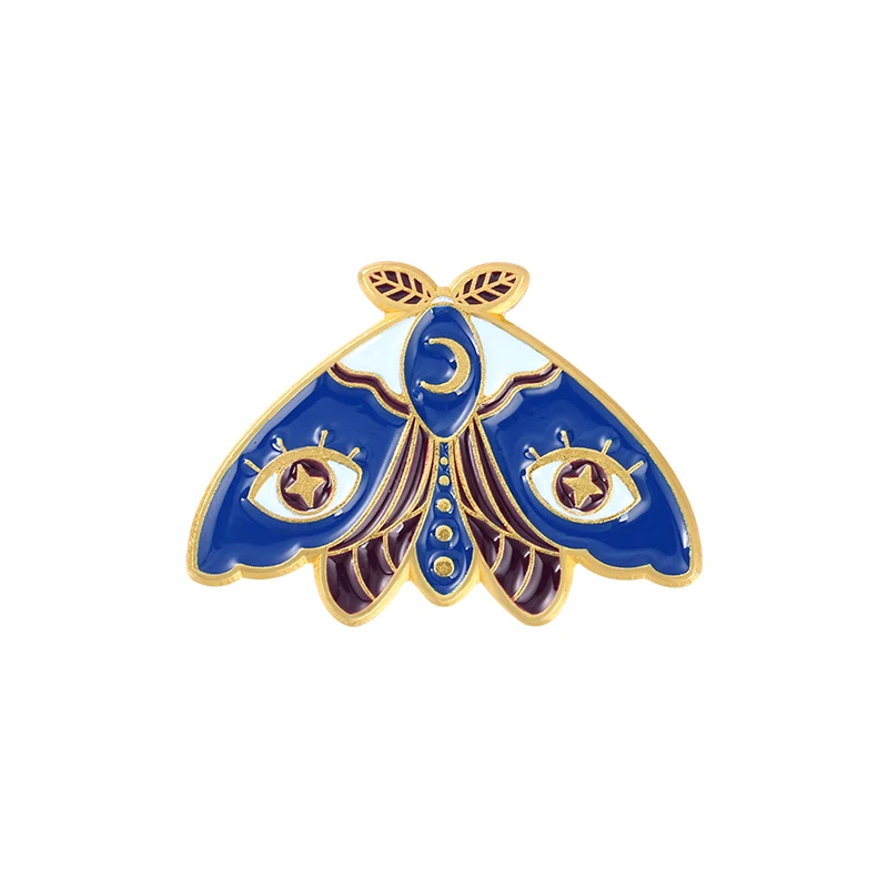 Title 4, Broche de estrella y luna vintage esmaltado par...