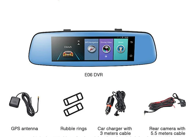 Espelho retrovisor Android de 8 polegadas com 4G, câmera e gravador 1080P HD para condução e nuvem, perfeito para uso transfronteiriço e segurança. — foto 2