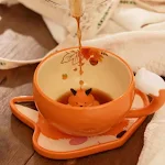 Autumn Forest Fox Shaped Cup And Plate Set Enjoy warm drinks in style with this charming cup and plate set, perfect for — photo 2