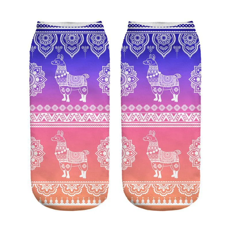 Title 2, 3D Digital Printed Alpaca Womens Pump Socks
