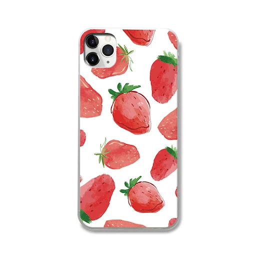 Title 4, Capinha de silicone com estampa de morango pequ...
