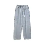 Elastische Taille Losse Rechte Vallende Mop Broek Comfortabele Stijlvolle Broek voor Dames Perfect voor een Casual en Relaxte Look Ideaal voor Dagelijks Gebruik — foto 3