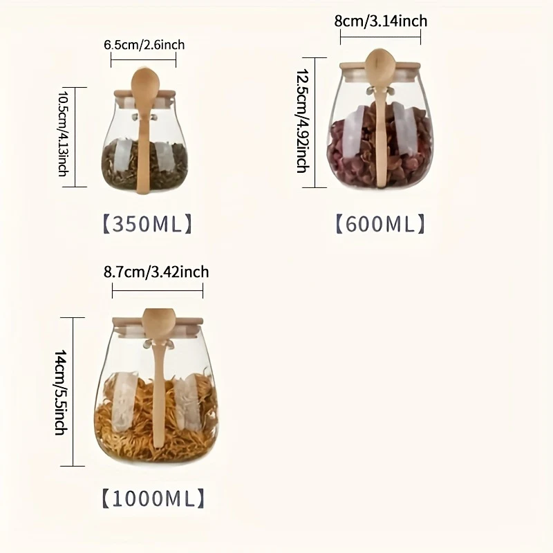 Potes de vidro transparente de grande capacidade para grãos e snacks Vedados Mantém seus alimentos frescos e organizados Perfeitos para a cozinha — foto 14