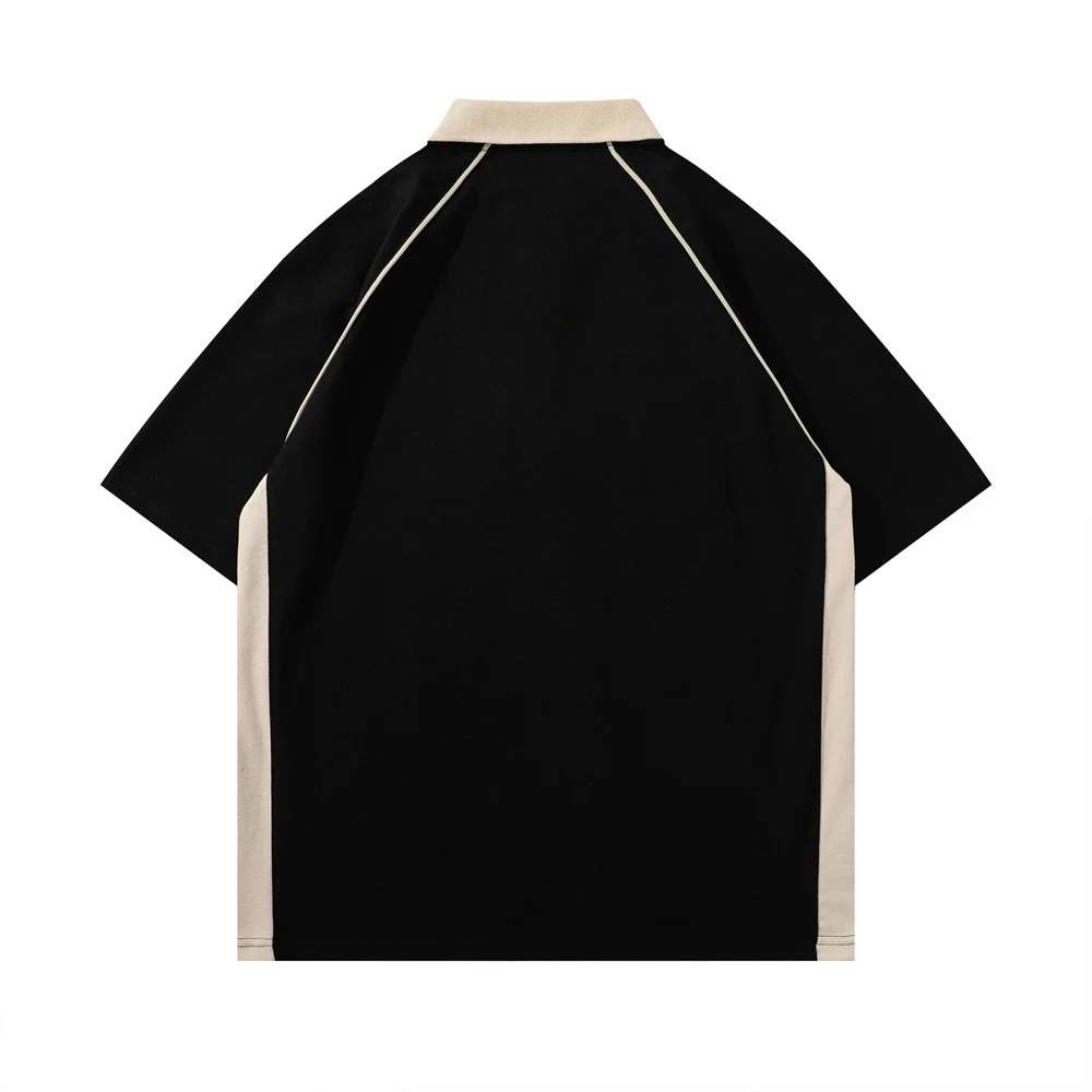 Men's Spider Letter Print Short-sleeve Polo Shirt, a stylish and comfortable option for casual wear, perfect for warm we — photo 1