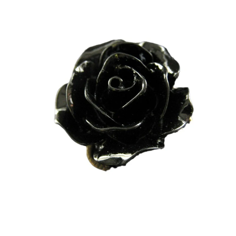Anel gótico ajustável de flor negra. Adicione um toque sombrio e elegante ao seu visual. Ajuste perfeito e estilo gótico garantido! — foto 4