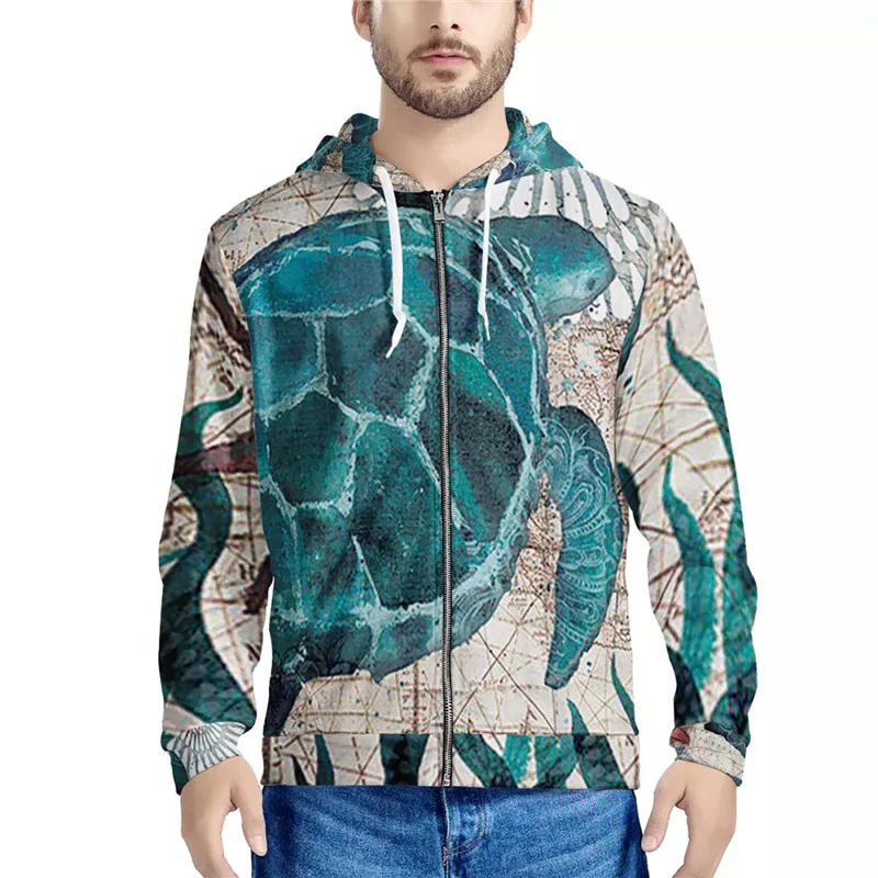 3D Digital Print Sweatshirt with Zipper Hooded Top for a stylish and comfortable look. Perfect for casual wear, offering — photo 4