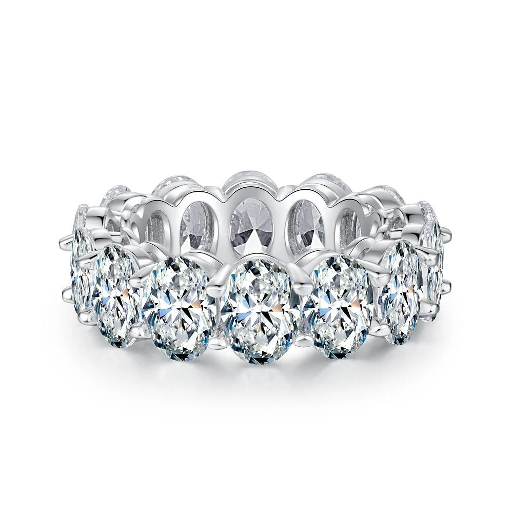 Anel de prata esterlina com zircônia diamante completo para homens e mulheres, brilho e sofisticação, joia elegante. — foto 12