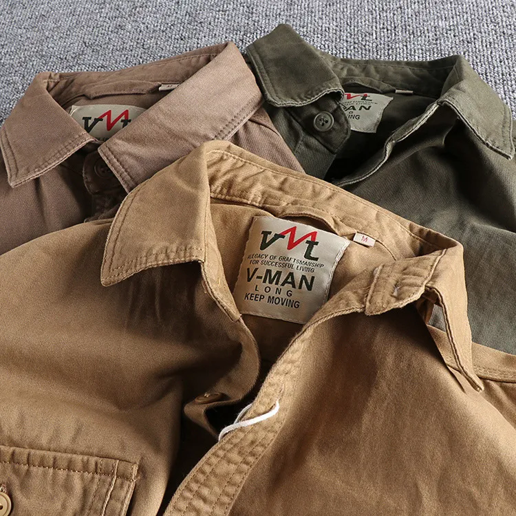 Title 10, Workwear Multi-bag Shirt Coat Simple Washing. D...