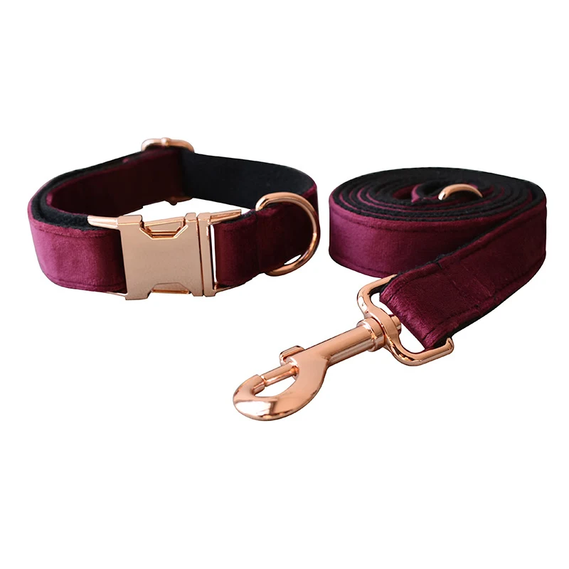 Title 9, Velvet Dog Collar with Double Microfiber Bowkno...