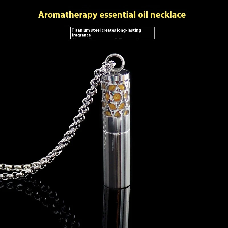 Title 4, Pingente Difusor de Óleo de Aromaterapia Aço Ti...