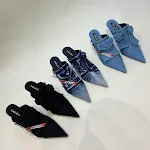 Nieuwe High Heel Slippers met Spitse Neus — foto 13