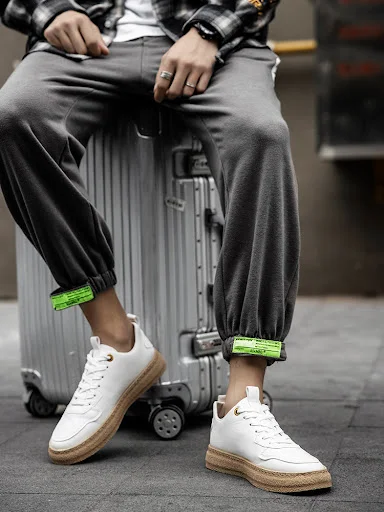 Title 2, Korean Style Trendy Youth Flat Sneakers. Modern...