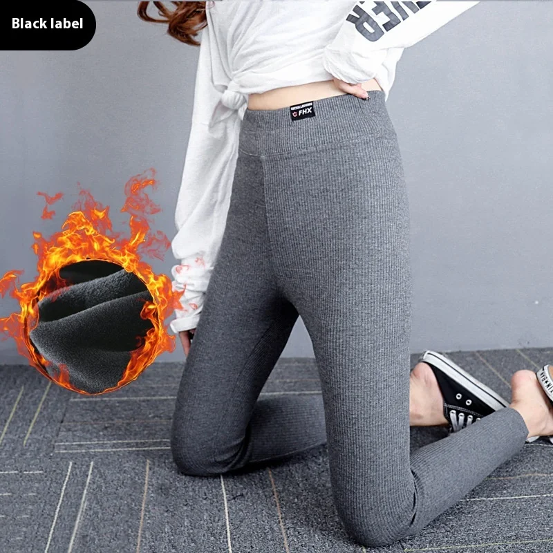 Red Label dikke fleece gevoerde winter leggings damesbroek. Warme en comfortabele winterbroek. — foto 5