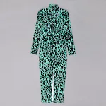 Women's Stand Collar Long Sleeve Split Fashion Leopard Dress — photo 9