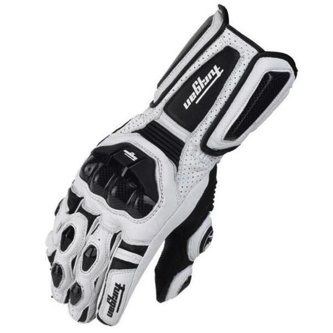 Luvas de moto em couro e fibra de carbono para corrida, anti-queda, respiráveis e antiderrapantes. Segurança e conforto na pilotagem. — foto 3