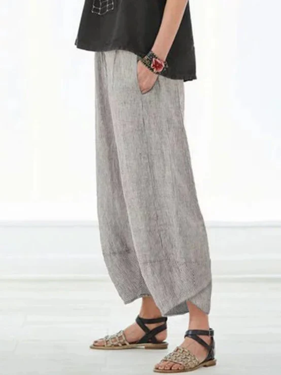 Title 6, Womens New Solid Color Pocket Cotton and Linen...