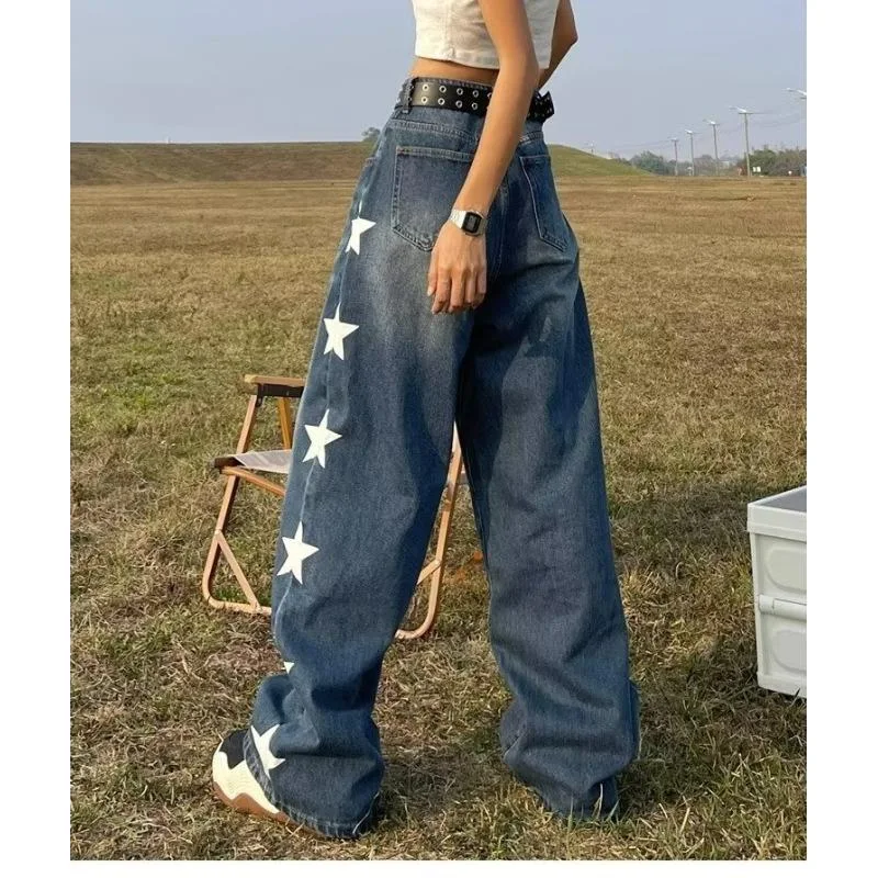 Zomer Retro Design XINGX Jeans Dames, losse high waist straight-leg wide-leg broek. Comfortabel en stijlvol. — foto 13