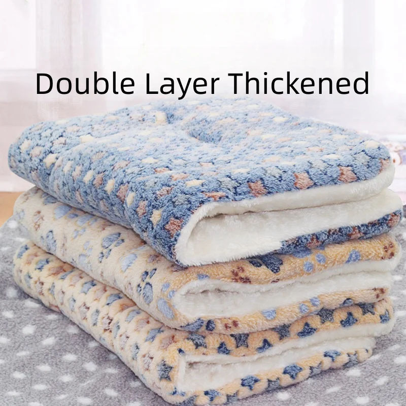 Title 2, Ultra Soft Plush Cat Bed Mat with Cute Prints R...