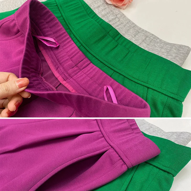 Shorts deportivos de verano de talle alto para mujer, delgados y de talla grande con pernera ancha, cómodos y perfectos para el deporte. — foto 7