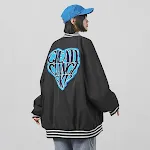 Korean Style Loose Love Country Tide Street BF Jacket. A comfortable, fashionable jacket with a relaxed fit, perfect for — photo 2