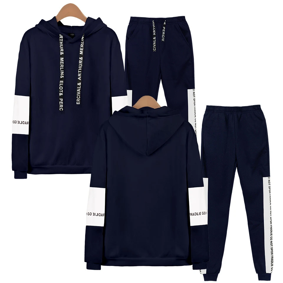 Conjunto de duas peças de calças e leggings, terno de suéter liso no atacado, perfeito para revenda com conforto e estilo. — foto 4