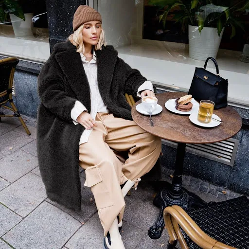 Title 6, Ong Faux Fur Womens Casual Coat with Long Slee...