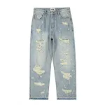 High Street Men's Washed Loose Whiskered Ripped Jeans. Comfortable and Stylish for a Casual Streetwear Look. — photo 3