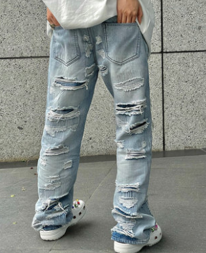 Title 3, Kaalixto Ripped Jeans Heren Gewassen Broek Comf...