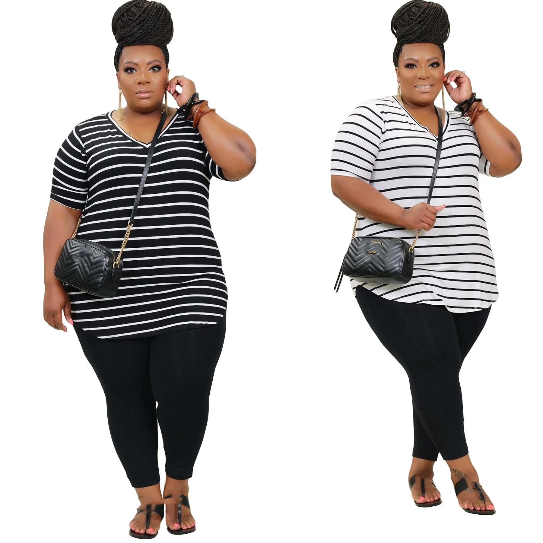 Title 5, Womens Positioning Plus Size 5X Striped Printe...