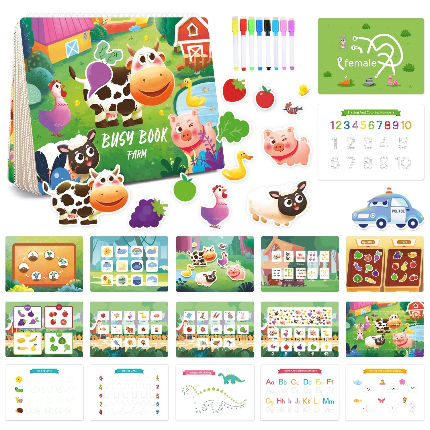 Dinosaur Theme Busy Book Children's Toy Early Education Promotes interactive learning, fine motor skills development and — photo 6