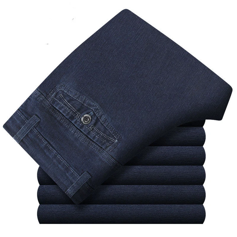 Men's High-Waisted Deep-Gear Jeans With Velvet Thickening, Stretch, for Warmth in Autumn and Winter. Comfortable and sty — photo 1