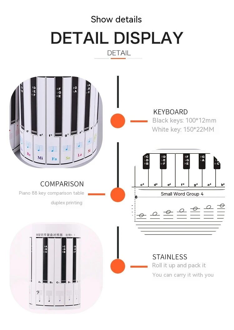 Simulação de Piano 88 Teclas e Papel para Prática de Caligrafia. Aprimore suas habilidades musicais e caligráficas com este material completo. — foto 10