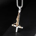 Colar Pingente Cruz Invertida Personalizado Aço Inox Titânio, Masculino Feminino, Presente Elegante e Durável, Design Exclusivo — foto 5
