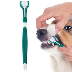 Dog Toothbrush 3 Sides Brush Dental Care 360 Degree Dog Mouth Care Toothbrush Triple Head Plastic Pet Toothbrush Pets Su — photo 4